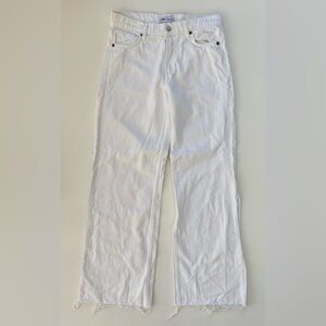 ZARA Women's Baggy High Rise Straight Leg Raw Hem Pants 90s Y2K Size 4